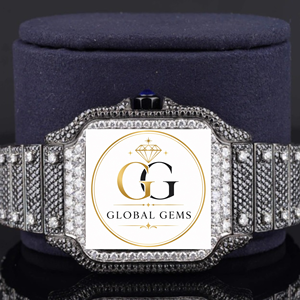 Reloj Analógico Hip Hop de Alta Calidad con Esfera Numérica Verde Moissanite para un Toque de Glamour Diario a Buen Precio - Product Image 1