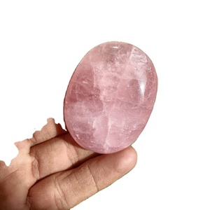 หอคอยทรงกลมโรสควอตซ์แกะสลักด้วยมือของขวัญที่ดีที่สุดสำหรับความรักฮวงจุ้ยขัดเงางานฝีมือตกแต่งจากหินปาล์มอินเดีย - Product Image 1