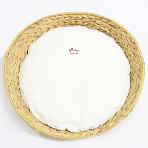 Lit pour animaux de compagnie en jonc de mer fait main, panier tressé, maison pour chat, niche naturelle pour chien, mobilier d'intérieur - Product Image 2