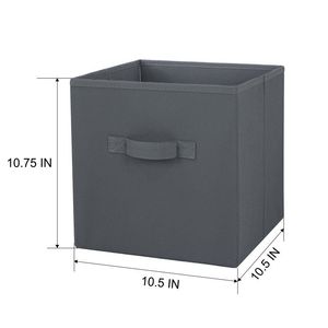 Bacs de rangement en tissu, lot de 6, cubes pliables, 10,5 pouces, gris flanelle - Product Image 6