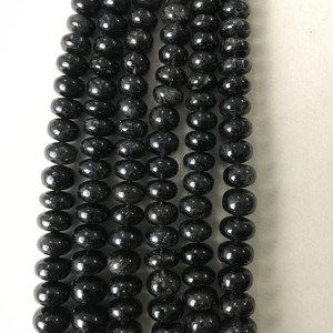 ลูกปัดรูไทล์สีดำธรรมชาติ 100% รับรองโดย IGI เกรด AAA ขนาด 6 มม.-14 มม. หินไฟสีดำ vivaaz Gems จาไปร ราชสถาน - Product Image 2