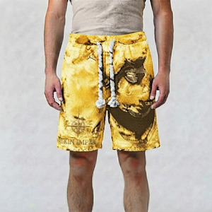 Shorts à cordon de serrage pour hommes avec logo personnalisé imprimé, style streetwear, taille élastique, marque privée OEM, 100% coton molletonné épais - Product Image 3