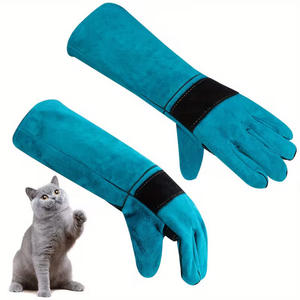 Guantes para manipulación y cuidado de animales, guantes de cuero de vaca resistentes a mordeduras, al calor y a cortes, ropa de trabajo - Product Image 1