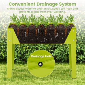 Fioriera Rialzata in Metallo con Gambe e Foro di Drenaggio per Vasi e Fioriere - Product Image 5