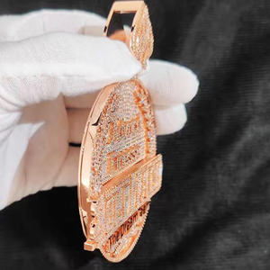 Advico Finesse Ele Creó el Dream Team, Colgante de Diamante Moissanita Chapado en Oro Rosa, Amuleto Temático, Estilo de Lujo Unisex - Product Image 3