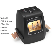 Escáner de Películas Virtuoso, Resolución de 22MP, Escanea Diapositivas y Negativos de Películas de 35mm, 110, 126 y Super 8, Pantalla LCD de 2.4'', Incluye Tarjeta de 8GB