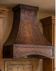 Campana extractora de pared con acabado texturizado marrón y ribete negro, estilo chimenea ventilada, para cocina doméstica - Product Image 5