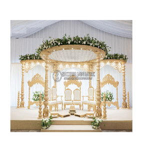 Classic Carved FRP Traditional Rajwada <b>Wedding</b> Mandap Mayur Theme Pillar Dome Style Durable <b>Wedding</b> Decoration - Product Image 1