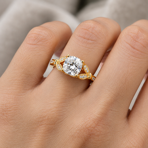 Luxury Classic 18K Yellow Gold Cushion Lab Grown Diamond 1.00 Carat IGI Certified Solitaire Engagement Wedding <b>Ring</b> for Women - Product Image 1