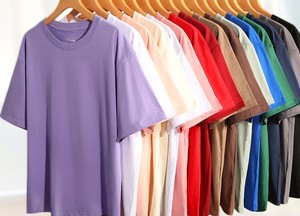 T-shirt décontracté ample en pur coton 260G, broderie personnalisée avec logo, prix usine Chine-Bangladesh, OEM - Product Image 2