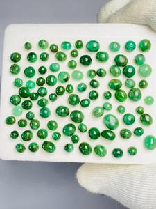 Esmeralda Zambiana Natural, Corte Cabujón, 58.01 CTS, 101 Piezas, Color Verde Atractivo, Brillo Fino, Gema de Calidad, Espécimen de Colección - Product Image 5