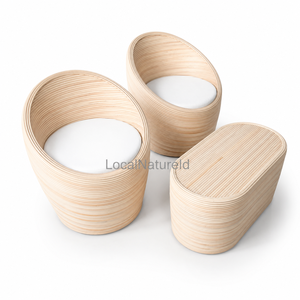 Conjunto de Muebles de Ratán Minimalistas Japoneses Hechos a Mano para Bistro/Salón, Sillas de Lujo, Mesa Ovalada para Café - Product Image 3