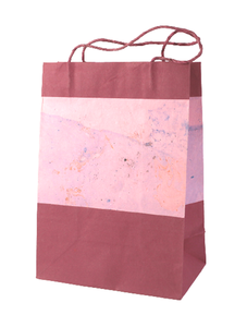 Bolsa de Regalo Hecha a Mano con Asas de Papel de Algodón con Estampado de Mármol Reciclado Personalizado de Alta Calidad, con Cordón y Papel Artístico a Juego - Product Image 2