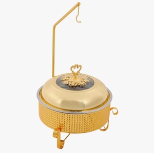 ถาดอุ่นอาหารสแตนเลสสตีลสีทองหรูหรา ดีไซน์ฝาปิดแบบแขวน ราคาประหยัด - Product Image 1