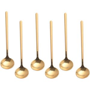 Vogue 6 PCS Gold 18/8 Stainless Steel Espresso Spoons 5.2 Inches Small Tea & Cappuccino Stirring Spoons Coffee & Tea Tools - Product Image 1