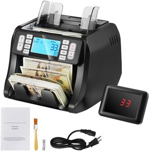 Contabanconote Portatile con Rilevamento Banconote False UV MG IR DD e Funzione di Aggiunta, con CIS per Conteggio Contanti USD EUR - Product Image 1
