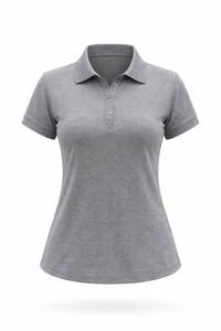 T-shirt gris pour femme, 100 % coton tricoté, manches courtes, coupe classique, avec logo personnalisé, uniforme pour le personnel des événements et conférences - Product Image 1