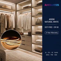 Bande lumineuse LED COB à prix d'usine, 6000K, prise UK, haute luminosité pour éclairage de meubles de cuisine, magasin de détail, salle d'exposition, 12V