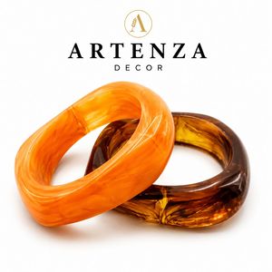 Bracelet jonc géométrique en résine acrylique Artenza Decor, style Lucite épaisse, pour femme, bijoux de fête - Product Image 3