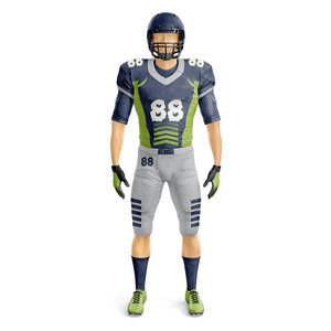Nouveauté unisexe : Ensembles d'uniformes de football américain en gros, respirants, à manches courtes, rembourrés, 100 % polyester, imprimés pour équipes, grandes tailles - Product Image 6