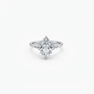 Wholesale Marquise & Round Cut Lab Created Diamond Engagement <b>Ring</b> IGI Certified 10K 14K 18K Solid Gold Seven Stone Diamond <b>Ring</b> - Product Image 1