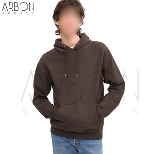 Qualité classique avec logo personnalisé, qualité supérieure, fabrication artisanale, style le plus récent, pull à capuche en molleton de coton uni marron café - Product Image 6