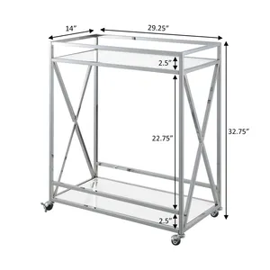 Premium Handmade Metal <b>Utility</b> Organizer Cart with Heavy Duty Construction Multi Shelf Storage Smooth Wheels Premium Powder - Product Image 3