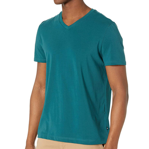 Camiseta Personalizada OEM para Hombre de Alta Calidad, Lisa, con Impresión Personalizada, 100% Algodón, Cuello en V, con Servicio OEM, Elegante - Product Image 3
