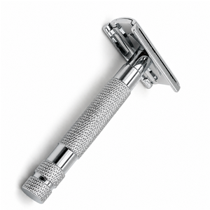MANAN INSTRUMENTS Herramienta de Afeitado Facial con Cabezal Giratorio Metálico, Cuchillas Dobles Reutilizables de Acero Inoxidable, Agarre Texturizado y Acabado Cromado - Product Image 3