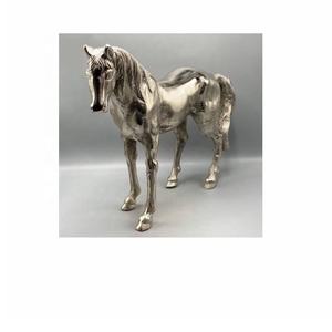 Sculpture de cheval en aluminium de vente chaude Sculpture décorative en aluminium Sculpture de cheval en aluminium argenté en métal - Product Image 2