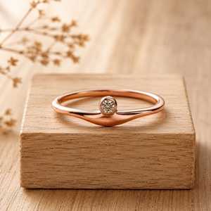 Bague de fiançailles en or massif 10K 14K 18K avec diamant de laboratoire rond brillant de 0,02 ct certifié IGI, couleur E VVS - Product Image 2