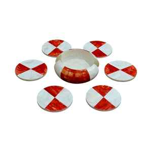 Ensemble de dessous-de-verre en marbre indien, artisanat fait main, dessous-de-verre élégants pour la décoration de table, cadeau - Product Image 6