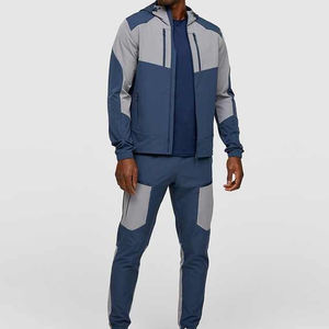 Survêtements en polyester, veste coupe-vent en nylon, pantalon de jogging, ensemble de survêtement pour hommes, hiver, fermeture éclair, pantalon avec bandes latérales - Product Image 1