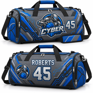 Sports Duffle Bag Coaches Embroidered Club Crest Polyester Travel <b>Luggage</b> OEM Factory Custom Sizes Zipper Closure Padded Handles - Product Image 6