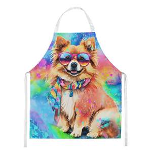 Tablier Hippie Dawg de Poméranie unisexe multicolore pour la cuisine, la pâtisserie et le jardinage-pour adultes, hommes et femmes - Product Image 1