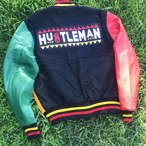 Veste universitaire personnalisée style Letterman avec patchs brodés en chenille, mélange de laine, boutons-pression, vente en gros, streetwear - Product Image 3