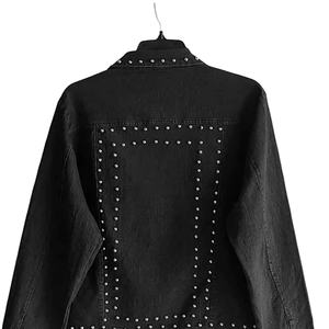 Veste en jean pour homme de la série Elite, ornée de cristaux étincelants, vêtement d'hiver haut de gamme, coutures renforcées, veste en jean ornée de strass - Product Image 5