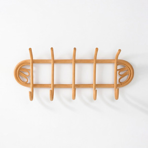 Good deal wholesale natural rattan <b>hooks</b> purse storage & <b>display</b> high quality wall hanging <b>hook</b> - Product Image 3