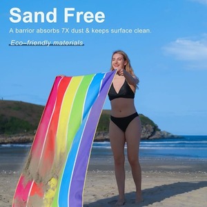 Serviette de plage à séchage rapide personnalisée par sublimation, en tissu recyclé, sans sable, avec logo - Product Image 5