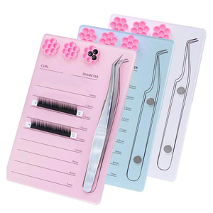 Magnetic Acrylic Eco-Friendly Professional <b>Lash</b> Tile Eyelash <b>Extension</b> Holder Plate Flower <b>Glue</b> Cup Slots Pink Blue White - Product Image 1