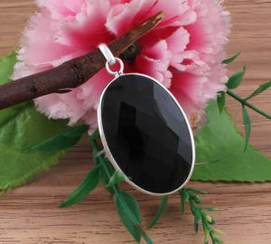 Platinum Plated Bezel Setting Crystal Rhinestone Pendant Hand Cut Necklace Sterling Silver Vintage <b>Charms</b> Witchy Stone Amulet - Product Image 2