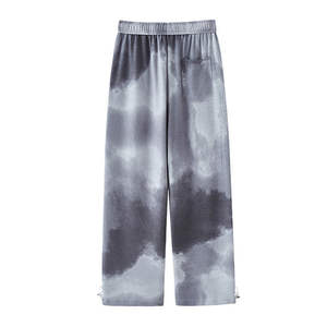 Pantalones Anchos Tie Dye Unisex, Estilo Urbano, Cintura Media Elástica, 100% Algodón, Gruesos, Transpirables, Corte Holgado, Moda Hip Hop Casual - Product Image 4