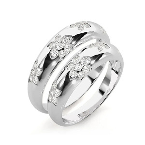 Bindi Jewels 925 Sterling Silver Christian Floral <b>Couple</b> Rings Third Party Certified - Product Image 2