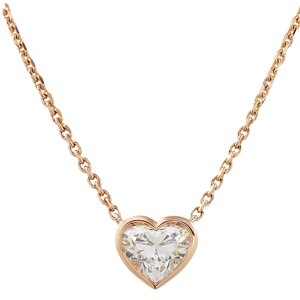 Pendentif en diamant de laboratoire certifié taille cœur, or massif 14 carats, clarté VVS1, serti clos romantique, cadeau d'anniversaire - Product Image 3