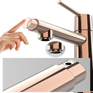 Rose Gold Single Handle Deck Mount Bathroom Faucet 1-3 Holes with Fountain Flow Mode Two Functions for Bathroom & Laundry Vanity - Product Image 4