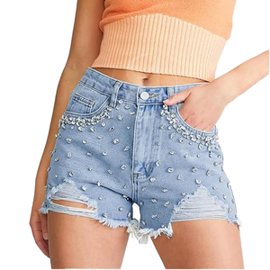 กางเกงยีนส์ขาสั้นผู้หญิงเอวสูงแฟชั่นลำลองฤดูร้อนสไตล์สตรีทแวร์สุดฮิตลดราคา - Product Image 4