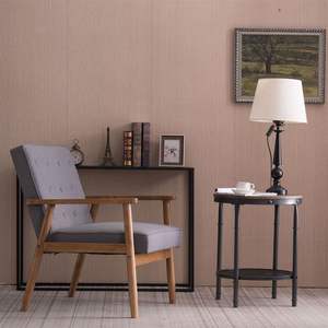 Retro Modern Wooden Single Chair (75 X 69 X 84)cm <b>Grey</b> <b>Fabric</b> by YJ for Living Room - Product Image 2