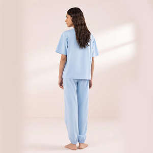 Pyjama d'hiver en soie tricotée respirante pour femme, ensemble 2 pièces, 100 % soie, avec logo personnalisé, 300g, vente en gros - Product Image 3