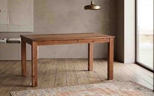 Ensemble de table à manger rectangulaire moderne en bois massif, meubles en bois contemporains, table de cuisine en bois naturel pour usage domestique - Product Image 2