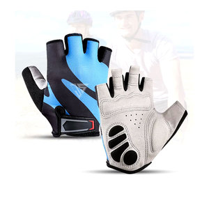 Guantes de Ciclismo de Medio Dedo para Verano, Venta al Por Mayor de Fábrica, Hechos con Tela Elástica, Tela de Rizo, Cuero Sintético y Almohadillas de Goma - Product Image 1